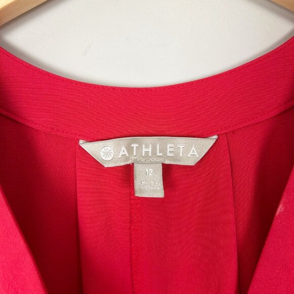 Athleta Sutton Romper Hibiscus Red Performance Athleisure Size 12 Women's - Picture 4 of 4